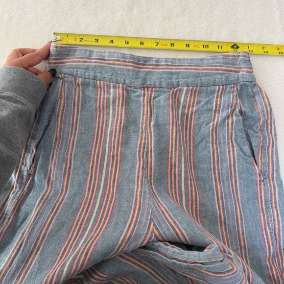 Madewell Women's Side-Button Huston Pull-On Crop Pants in Rainbow Stripe ST - Picture 9 of 14